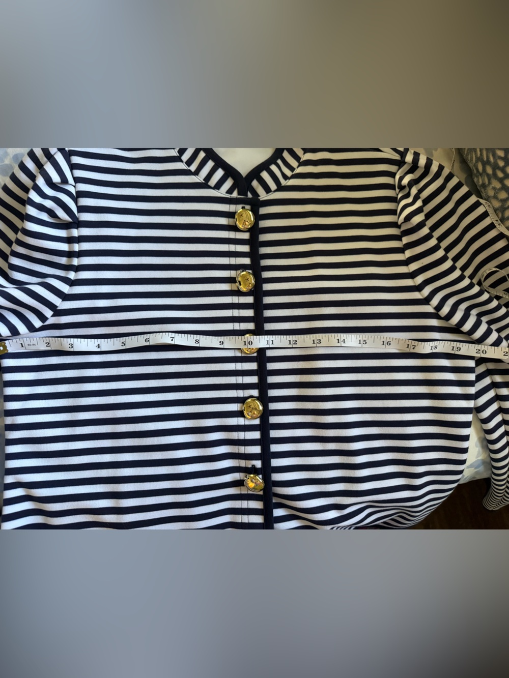 NWOT Sail to Sable Navy and White Striped button front Jacket, small. - Picture 7 of 9